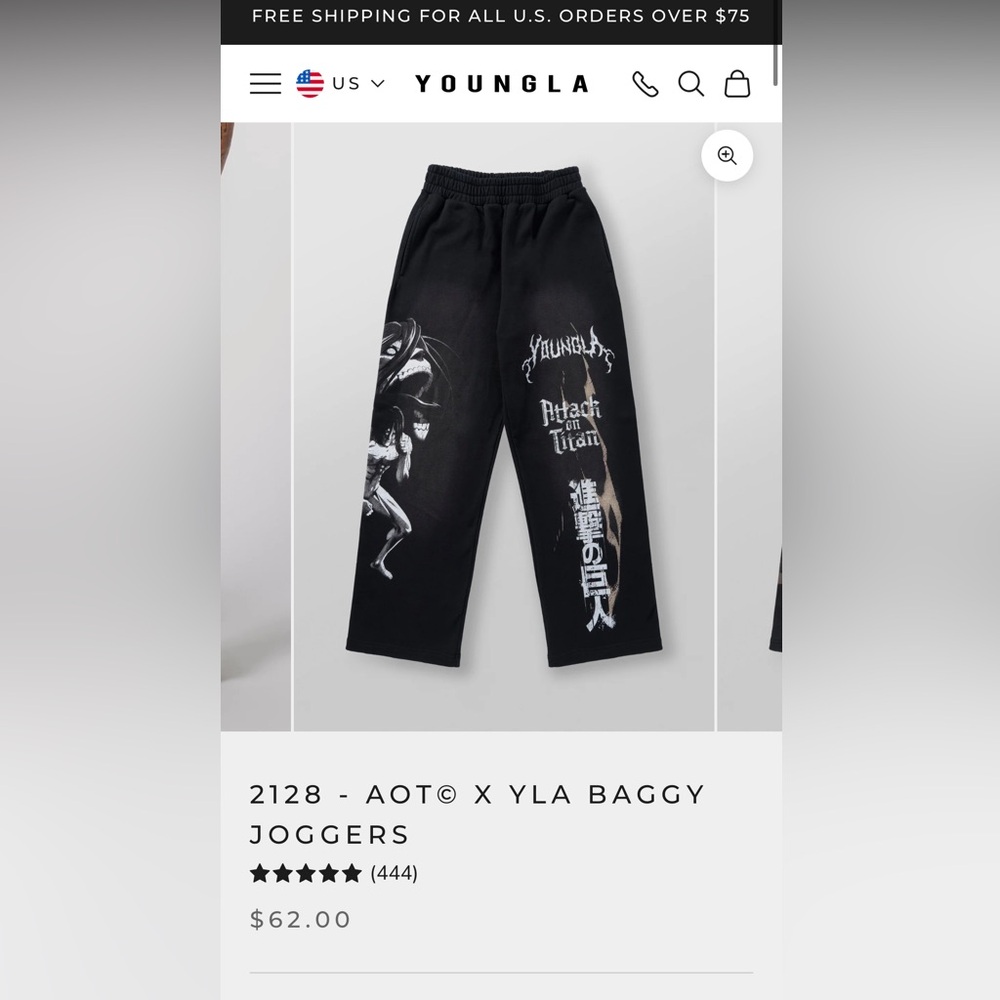 YoungLA Attack on Titan Men’s Sweatpants